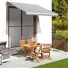 Homgoday Tessuto di ricambio per tenda da sole, tenda da sole in tela, tenda da esterno per finestre, porte, tettoia da giardino, veranda, parasole per esterni, antracite e bianco, 3 x 2,5 m