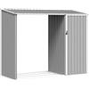 vidaXL Capanno per Legna Capanna Casetta per Esterni Struttura Protettiva Rispostiglio per Legname Grigio 245x98x159 cm in Acciaio Zincato