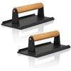 BBQ-TORO Batticarne in ghisa | 21 x 11 cm | 1,0 kg | Batticarne con Manico in Legno (2)