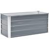 vidaXL Letto Rialzato Giardino in Acciaio Zincato 100x40x45 cm Grigio Fioriera