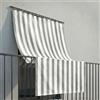 INTRECCI Tenda da Sole per Esterno, Verande e Balconi, Impermeabile, a Caduta, 145x350 cm con Occhielli Laterali, Telo Ombreggiante, Riduce Luce e Calore, Migliora la Privacy, a Righe Colore Grigio