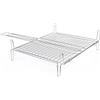 Generico Griglia Barbecue Doppia a Rete Bombata con Piedi in Filo di Acciaio Cromato, Graticola Resistente e Versatile per Grigliate Perfette (22x22 cm)