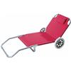 VERDELOOK Spiaggina Trolley Pieghevole con Ruote in Poliestere, Secondo disponibilità Colore Rosso o Blu, per Esterni e Giardino
