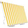 Aeffe Brico Aeffe Tenda da Sole a Caduta 300 x 250 Centimetri cm Avvolgibile, Estensibile, Struttura in Alluminio Tessuto 280gr/mq (Bianco e Giallo 300x250)