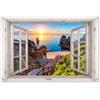 MuchoWow© Decoracion Pared Exterior 90x60 cm Posters Decorativos Jardin Terraza Balcon Wall Decoration Decoración Patio Póster De Jardín Vista - Playa - Verano - Atardecer