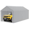 FIVMEN Carport, tenda da campeggio, 3 x 6 m, grande tenda da garage con pareti laterali rimovibili, resistente all'inverno, per auto, SUV, camion, grigio