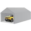 FIVMEN Carport - Tenda da campeggio, 4 x 8 m, con pareti laterali rimovibili, resistente all'inverno, per auto, SUV, camion, grigio