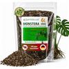 Garten Lux Monstera Terra 6 L senza torba - 6 in‑1 contro le zanzare lutto | substrato Aroid | terra di cocco, perlite, corteccia di pino, biohummus, carbone da giardino + complesso segreto | drenante