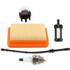 Whychstore Kit filtro aria e linea carburante, ricambio per decespugliatori Stihl serie FS120 FS300 FS350 FS400 FS450 KM130 MM55 SP400, include filtro carburante e lampadina primer