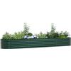 vidaXL Letto Rialzato Verde 400 x 80 x 44 cm Acciaio, Giardino e Terrazza, Vaso in Acciaio Minimalista, Contenitore per Piante, Letto Fiorito Alto e Resistente