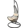 VERDELOOK Poltrona pensile in polyrattan con Cuscino e Struttura in Metallo Verniciato, 105x105 h195 cm