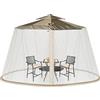 RELAX4LIFE Zanzariera per Ombrellone e Gazebo, Zanzariera con Porta con Cerniera e Tubo in PVC, Zanzariera Ingrandita per Ombrellone da Giardino da 400 x 400 x 230 CM (Bianco)