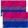 ANLEY Confezione da 2 Fly Breeze 3x5 Foot Bi Pride Flag - Colore vivido e resistente allo sbiadimento UV - Header in tela e doppia cucitura - Bisex Bandiere Poliestere con passacavi in ottone