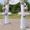 Poxvythb Arco per matrimonio, perfetto per cerimonia all'aperto, arco da giardino in metallo con elegante curva per rose, viti, prato, giardino, patio e piante rampicanti(L260xW40xH230cm) Weiß-A