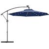 RELAX4LIFE Ombrellone da Giardino 3x3M con 32 Luci LED, Rotazione a 360° e Inclinazione Regolabile, Ombrellone da Balcone per Giardino Terrazzo e Patio (Navy)