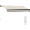 Outsunny Tenda a rullo per terrazza 3x2,5 m, retrattile elettricamente e con telecomando manuale, con telaio in alluminio e protezione UV30+ per porte e finestre del giardino.