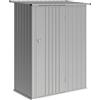 Outsunny Casetta da Giardino 1.07m² in Acciaio Zincato, Capanno Porta Attrezzi con Porta Bloccabile, Tetto Inclinato, 142x86x189 cm, Argento
