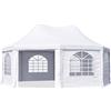 TOOLPORT Gazebo a pagoda 6x6 mTOOLPORT facile e veloce da montare con finestre - robusto telo in PVC 700 bianco
