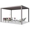 TOOLPORT PRIMEYARD Pergola 3x4 m montanti in alluminio con tetto a doghe in acciaio gazebo da giardino grigio