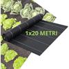 Tata Home Telo Pacciamatura 1x20 Metri 100g/m² Telo Anti Erbacce per Orto Giardino Tessuto Permeabile all'Acqua Stabilizzazione ai Raggi UV Barriere Contro Le Erbe Infestanti Colore Nero
