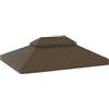 Outsunny Tetto di Ricambio per Gazebo 4x3 m a 2 Livelli da Giardino, Telo Gazebo Resistente all'Acqua in Tessuto Oxford 370g/㎡ Anti-UV 30+ con Fori di Drenaggio, Caffè