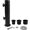 VIRELLO Base per ombrellone in acciaio inox, resistente, con 3 manicotti per tubi, per patio, giardino, spiaggia, nero