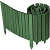 Garronda Rollborder Recinzione in legno flessibile 200 x 40 cm bordatura giardino bordura per aiuola staccionata in legno cordolo Decorazione da frutteti Palizzata GD-0149 Verde Scuro