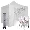 RAY BOT. Gazebo pieghevole 3x3 in alluminio con pali esagonali da 45mm e tessuto impermeabile. Linea professionale (Con Teli Laterali, Bianco)