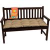 SuperKissen24. Cuscino Lungo per Panchina da Giardino 120x50 cm Resistente e Comodo per Panca da Esterno ed Interno - Beige
