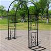 Wetsfgdg Gazebo Fiori Arco Fiorito in Acciaio per Giardino Resistente alla Ruggine per Rose, Glicine e Piante Rampicanti-L140xW40xH230cm-Nero-A