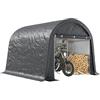 Outsunny 3x3m Garage Moto per Esterno, Tenda Garage con Copertura Rinforzata Impermeabile, 2 Ingressi a Zip, per Biciclette e Attrezzi in Acciaio Zincato, Tenda per Biciclette da Giardino, Grigio