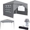 ACXIN Gazebo pieghevole 3 x 3 m con 4 pannelli laterali, tenda da giardino in tessuto Oxford impermeabile, protezione UV, regolabile in altezza, per giardino, feste, matrimoni, grigio chiaro
