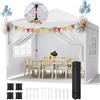 LIFERUN Gazebo 3x3 Pieghevole Impermeabile, Esterno Resistente Con 4 PCS Sacchi Di Sabbia, UV 50+, 4 Pareti Laterali - Per Giardino, Campeggio, Festival, Feste Bianco