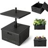 RELAX4LIFE 3 in 1 Base per Ombrellone con Ruote, Tavolino per Ombrellone, Base Riempibile con 45 L di Acqua o 67 kg di Sabbia, Fioriera Mlutifonzionale per Giardino e Terrazza (Nero)
