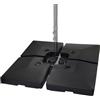 Montafox Peso dello ombrellone Base per Parasole per ombrellone a baccio - Nero 90 Litri / 150 kg - Possono Essere riempiti con Acqua o Sabbia