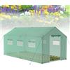 Froadp Serra da Giardino a Tubo Zincato Resistente all'inverno Casa del Pomodoro Invernale 6 Finestre Film di Plastica Miniserra con Griglia Antigelo Serra per Piante da Giardino (9㎡, 4.5x2x2m)