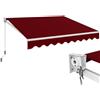 RELAX4LIFE Tenda da Sole a Bracci Estensibili Avvolgibile 295x250cm, Base Universale Parete/Soffitto, Manovella Manuale, Angolazione Regolabile, Telo Impermeabile, Alluminio, ROSSO