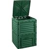 Paluplus Compostiera da Giardino da 300 Litri in Plastica Verde, Misura 61x61x83 cm, Resistente alle Intemperie, Coperchio ribaltabile, Compostiera Termica per Rifiuti -141F-3