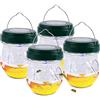 Bseical Trappola Vespe e Calabroni, Trappola Calabroni Solare, Trappola per Mosche Della Frutta per Esterno, Trappola Zanzare Interno, Cattura Zanzare da Giardino LED Anti Vespe e Api (4 Pezzi, Verde)