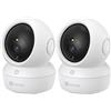 EZVIZ 3MP H6c Pro Confezione da 2 telecamere di sicurezza Wi-Fi Smart Home White Baby Monitor Telecamera di sorveglianza con rilevamento del movimento Smart Tracking Audio bidirezionale Visione notturna