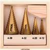 Sthor Punta a gradino HSS titanio per metallo, legno, plastica, dimensioni a scelta 4-12/4-20/4-32/4-39 mm o kit centraggio automatico conico (4-12 mm, 4-20 mm, 4-32 mm, 4-39 mm)