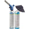 CFH TS 1800 - Saldatore manuale professionale con accensione piezoelettrica + gas di ricambio + saldatura in tessuto non tessuto