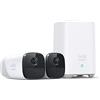 eufy Security telecamera wifi esterno eufyCam 2 Pro, durata 365 gg, compatibilità HomeKit, risoluzione 2K, impermeabilità IP67, visione notturna, kit 2 telecamere, zero costi mensili