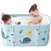 Owutong HUIPYOU Vasca da bagno portatile, pieghevole, vasca da bagno in plastica SPA, vasca da bagno extra large per adulti bambini 120 cm, blu
