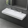 Mai & Mai Lavabo da Appoggio 120x46x11cm, Lavabo Bagno Sospeso Lavandino Bagno con Piletta di Scarico Colossum19 Lavabo da Minerale fuso, due Fori per Rubinetteria