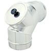 Aflex Curva gomito acciaio inox AISI 304 5/10 canna fumaria 90° con ispezione (200mm)