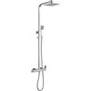 VALAZ Asta doccia quadrata cromata con spruzzatore 25cm serie Safe