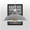 DC VOLTAGE Lampadario Moderno a Sospensione Paralume Grigio in Metallo 32cm Forma Curva Lampada da Soffitto a Sospensione Adatta per Soggiorno Cucina Corridoio Bar Ristorante