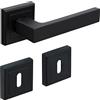 HardwareStore Hardware Store Maniglia per porta BB PZ WC - Nero opaco - Rettangolare - In alluminio (BB - Serratura con guarnizione)