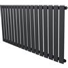 Monster Shop Radiatore Piatto a Colonna Singola 600 x 1190 mm Orizzontale Design Moderno Acciaio al Carbonio Pannello Singolo Riscaldamento Centrale Antracite Opaco con Kit Fissaggio e Spazzola